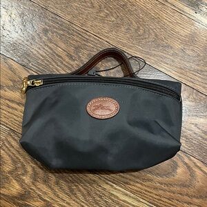 Longchamp Black Leather Trim Pouch